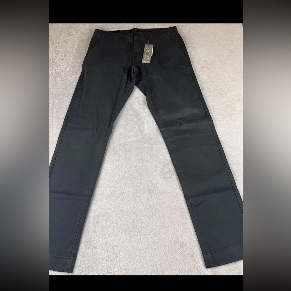 Jachs New York Slim Fit Stretch Charcaol Gray slim straight leg pants size 31x34